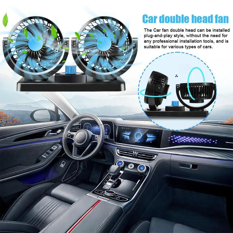 VENTILADOR DOBLE AJUSTABLE PARA AUTO